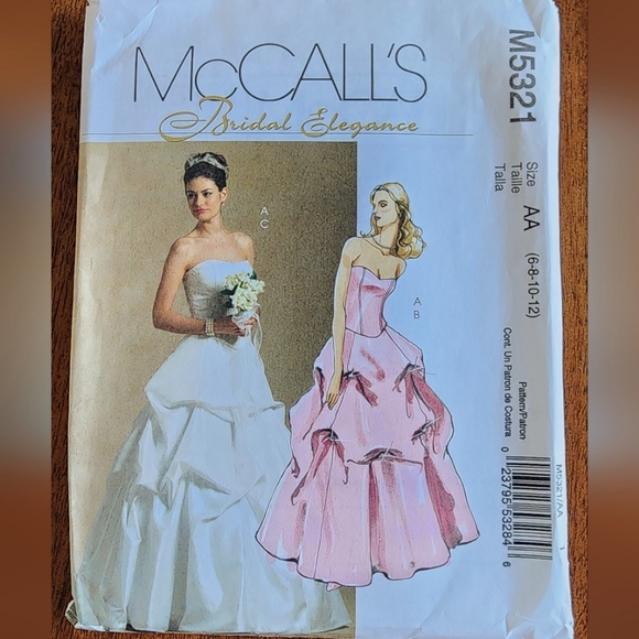 McCall's gown "Bridal Elegance" sewing pattern #M5321, sz: 6-12, NEW! - Picture 1 of 13
